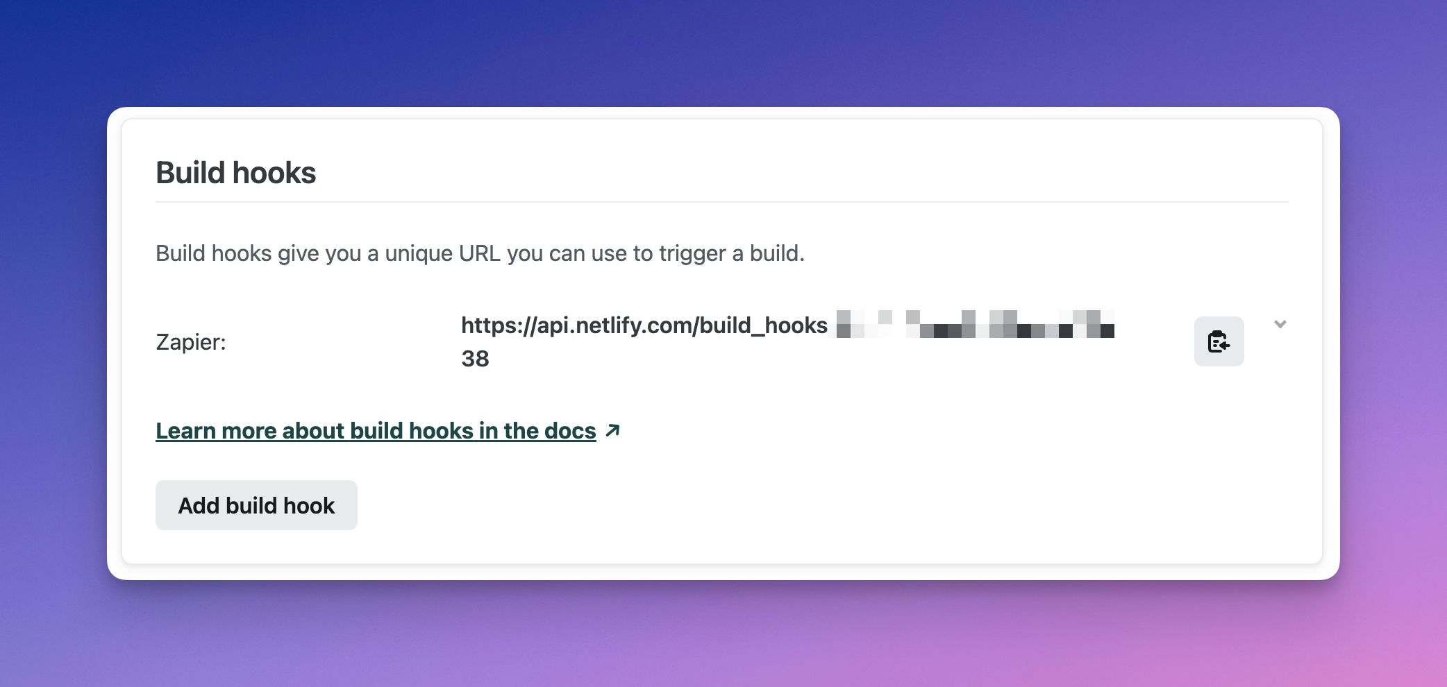 Netlify Build Hook